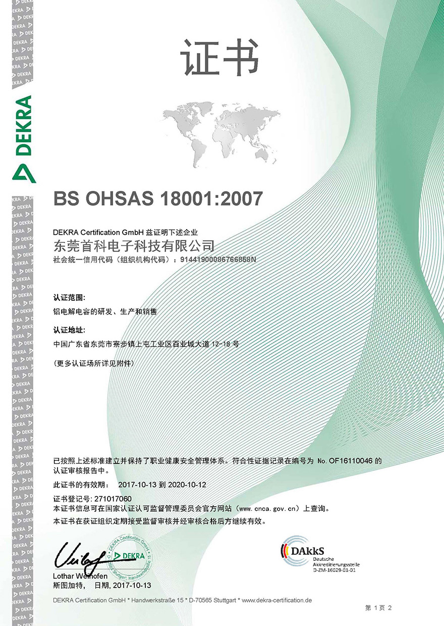 職業健康安全管理體系BS OHSAS 18001