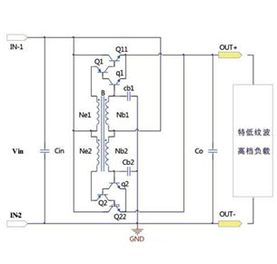 無電解電容低紋波互補達林頓有源濾波器道理示意圖